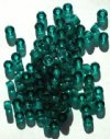 100 4x6mm Crow Beads Transparent Emerald